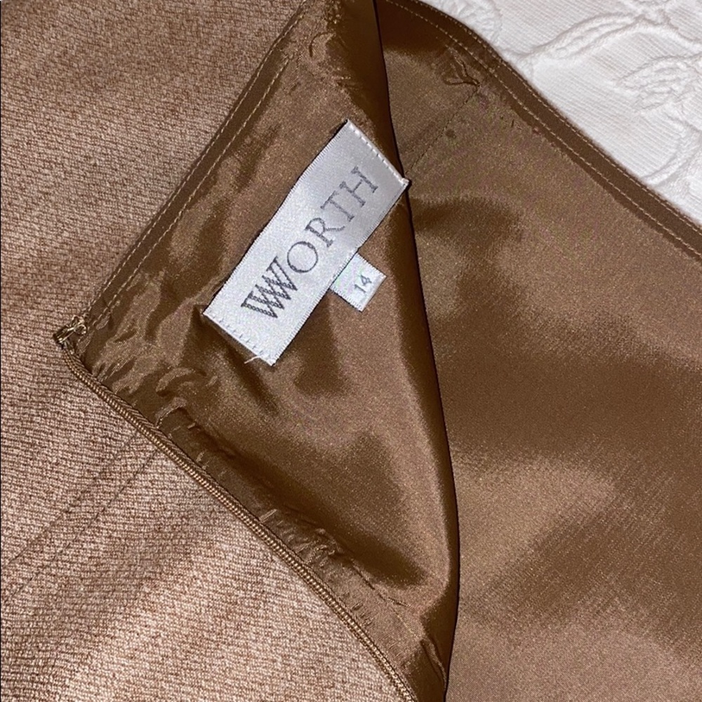 Worth 100% Wool Tan Skirt Size 14 - Picture 3 of 10
